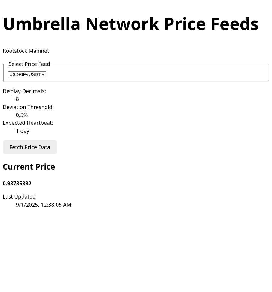 Demo dApp with Umbrella Network